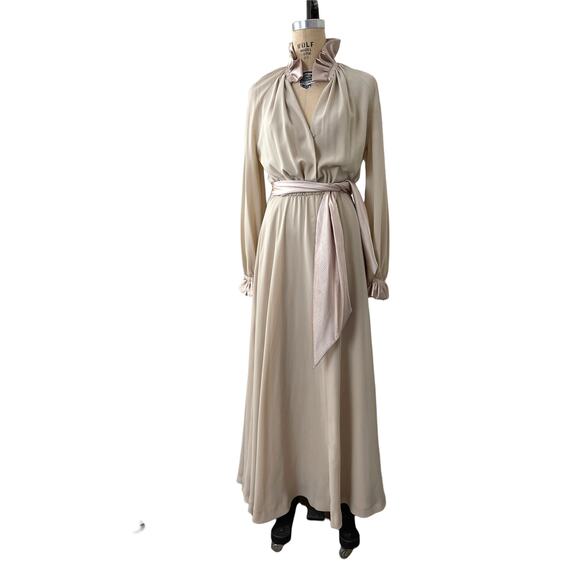 James Daugherty Dress MAXI Gown Vintage Dress Crepe Satin sz S‎ to M Tall - Picture 4 of 9